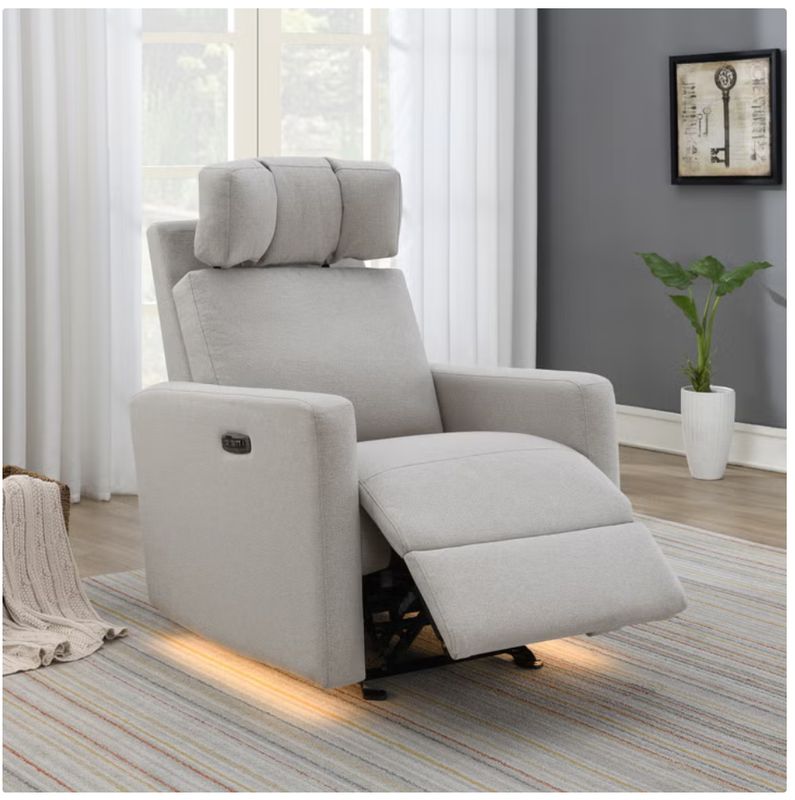 Tallula Fabric Power Glider Recliner with Power Headrest Item 1752778