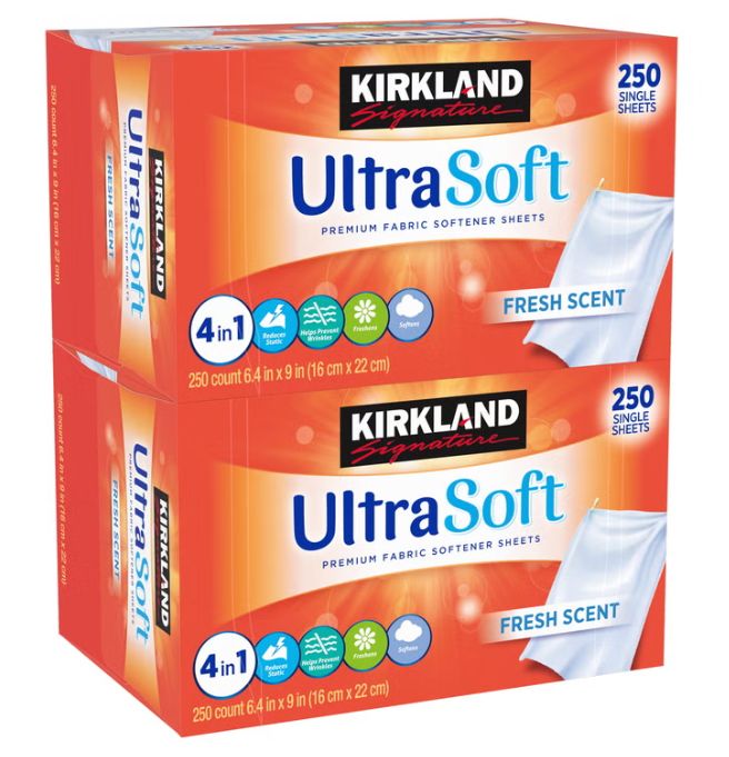 Kirkland Signature Fabric Softener Sheets, 250-count, 2-pack Item 1725830