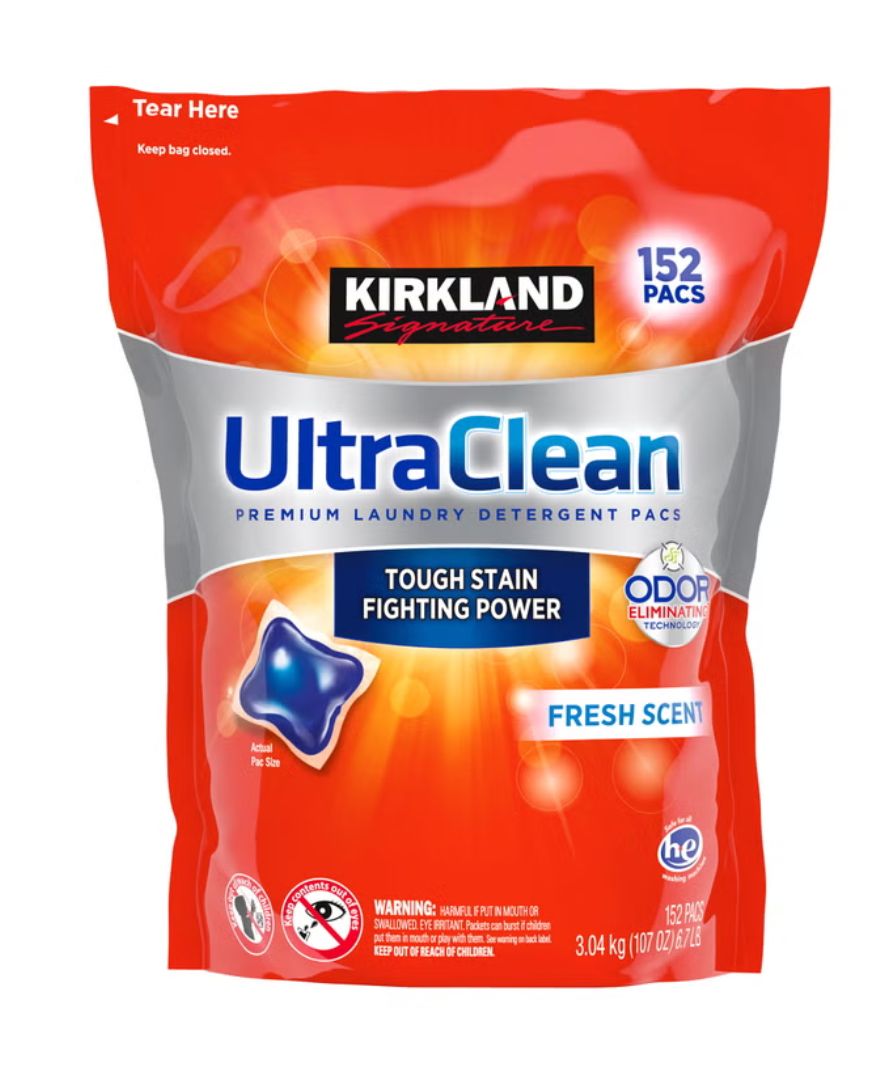 Kirkland Signature Ultra Clean Laundry Detergent Pacs, 152-count Item 1785666