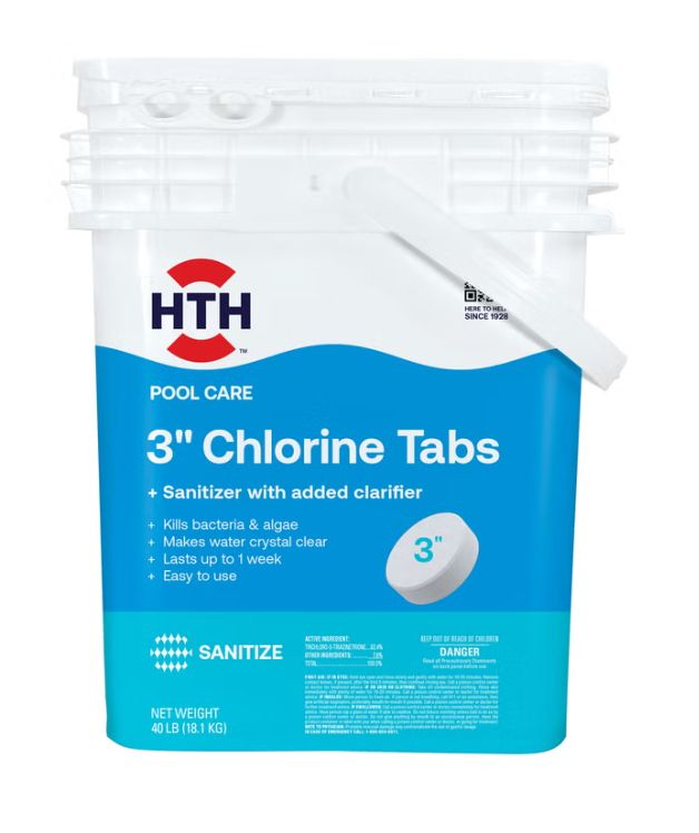 HTH 3" Chlorine Tablets for Pool Sanitization, 40 lbs. Item 1781272 | Model 42065