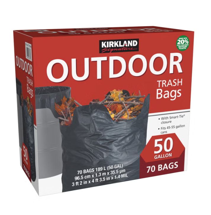 Kirkland Signature 50-Gallon Outdoor Trash Bag, 70-count Item 1755444