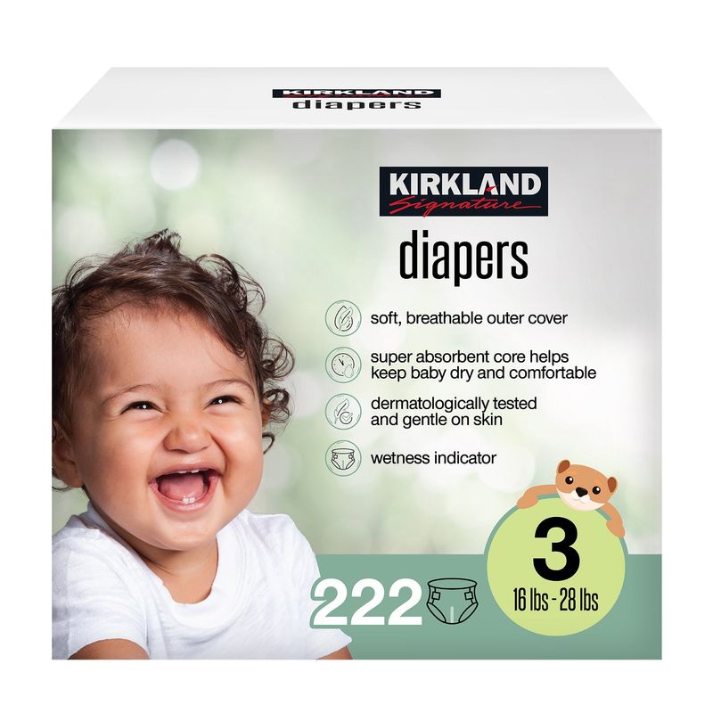 Kirkland Signature Diaper Size 3, 222-count Size 3 Item: 1987113 1805970