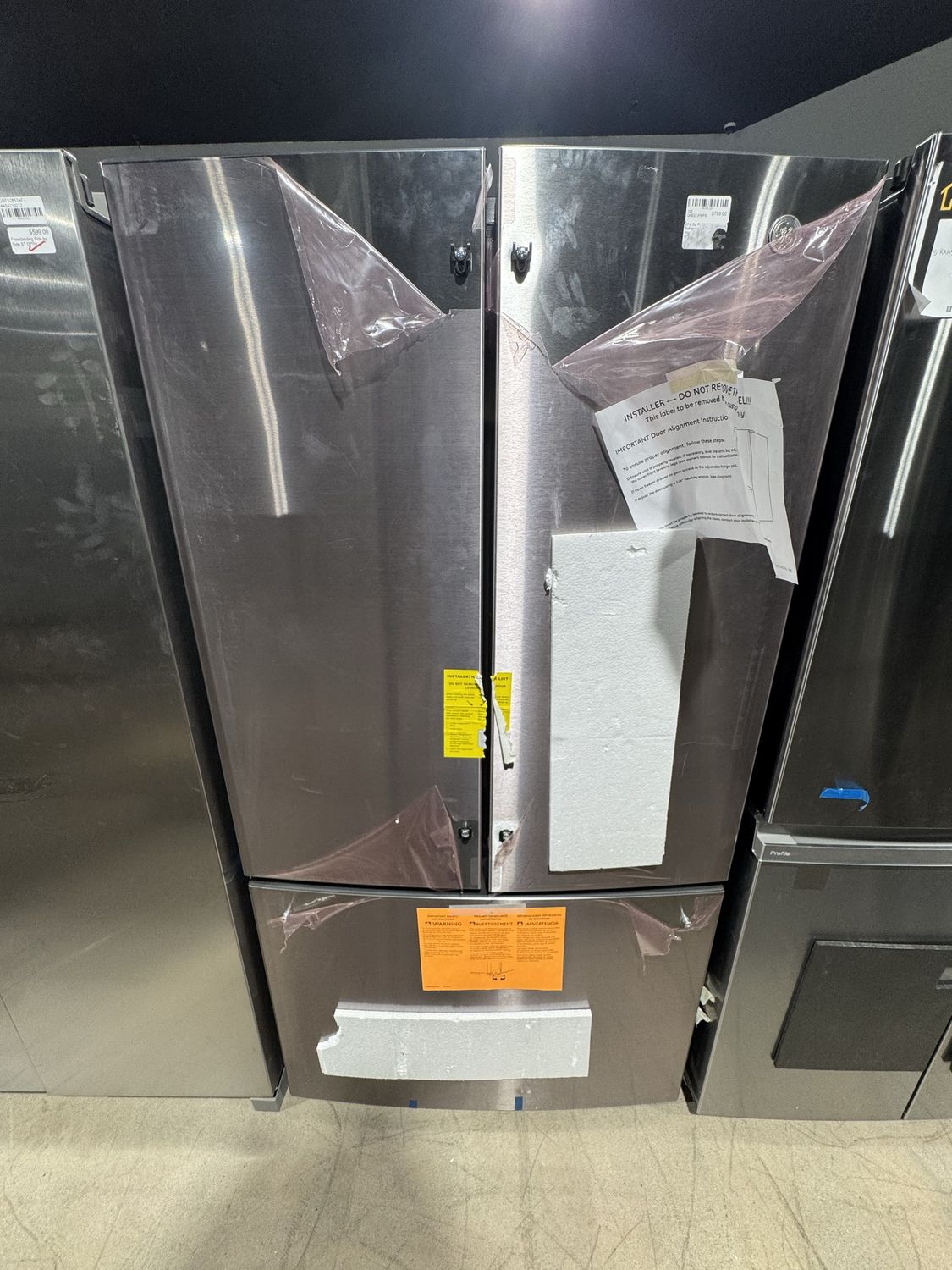 “GE GNE27JYMFS 27.0 Cu. Ft. French Door Refrigerator Fingerprint Resistant Stainless Steel | ENERGY STAR”