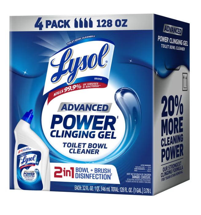 Lysol Advanced Toilet Bowl Cleaner, 4-Pack, 32 fl oz Bottles item 2662877
