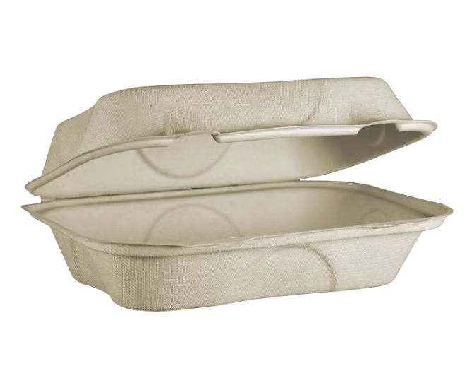 World Centric Compostable Fiber Hoagie Container, 6'', Kraft, 100 ct -1033413