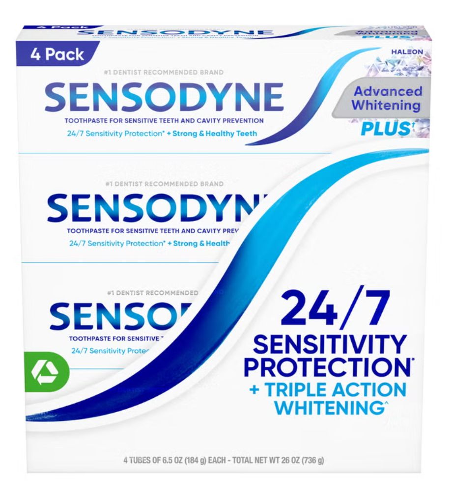 SENSODYNE Advanced Whitening Toothpaste, 6.5 oz, 4-pack - Item 1810859