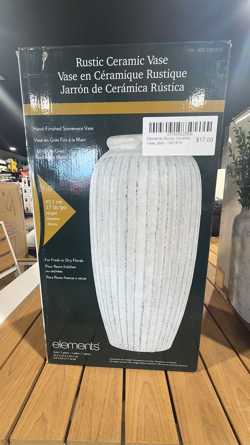 Elements Rustic Ceramic Vase, item  -1901816