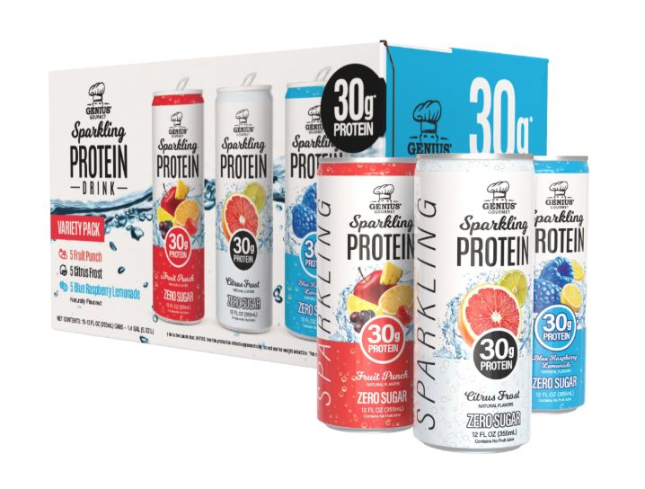Genius Gourmet Clear Protein Drink, 12 fl oz, 15-Pack Variety Health &amp; Beauty Item #2048096