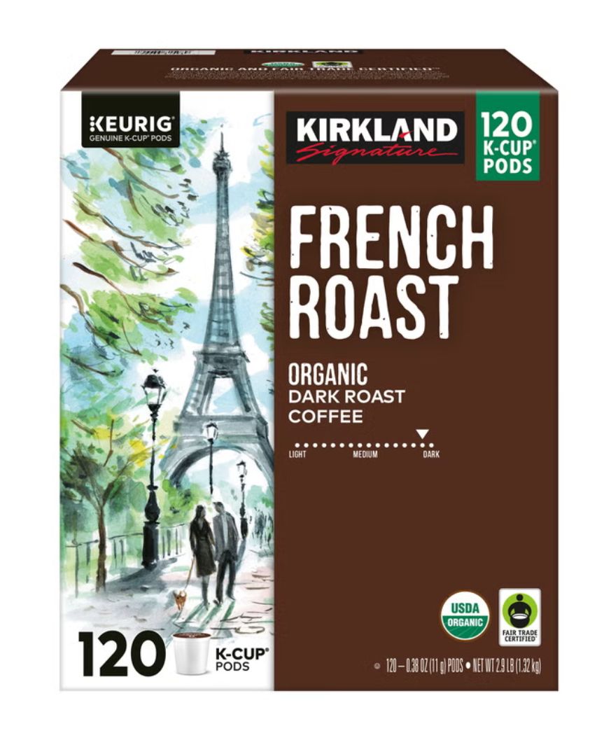 Kirkland Signature Coffee Organic French Roast K-Cup Pod, 120-count - Item 4054220