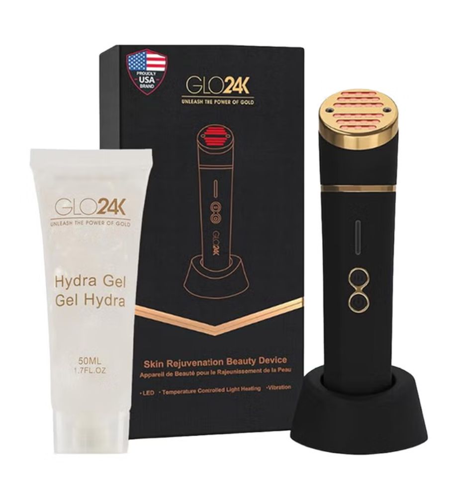 GLO24K Red Light LED Rejuvenation Device with Heat / Vibration + Hydra Gel - 1999118