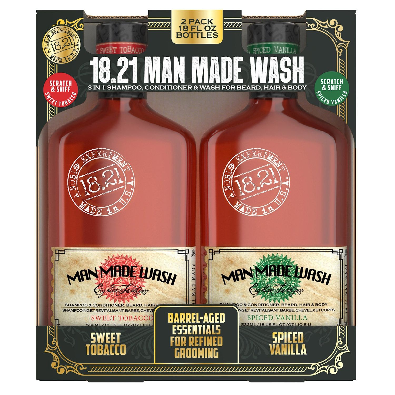 18.21 Man Made Body Wash, 2 x 18 fl. oz. Item #2035819