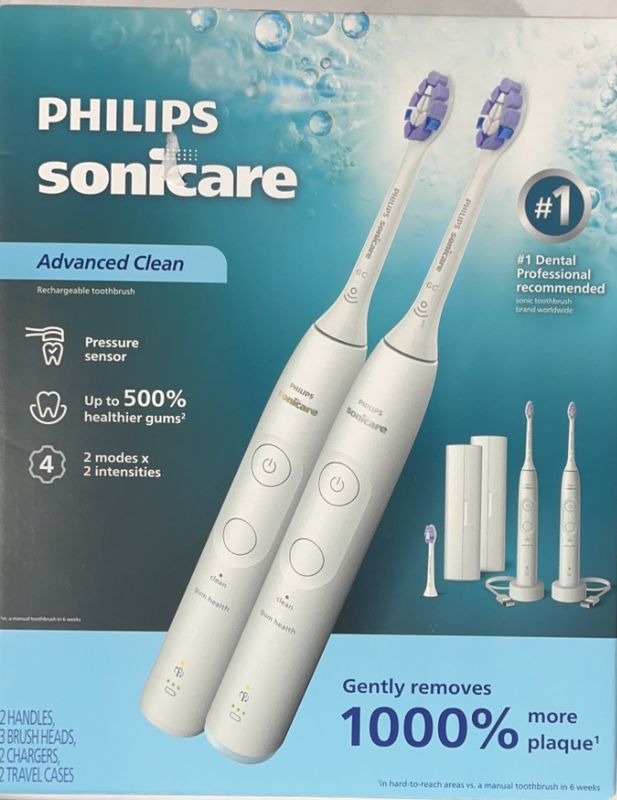Philips Sonicare Advanced Clean Rechargeable Electric Toothbrush, 2-pack -3858210
