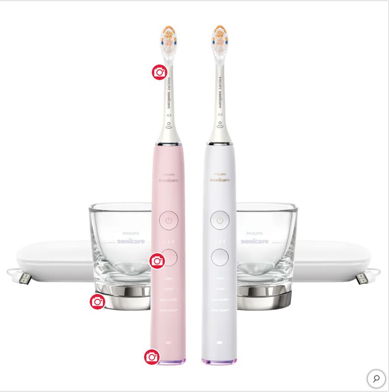 Philips Sonicare DiamondClean Smart Electric Rechargeable Toothbrush, 2-pack -4231001