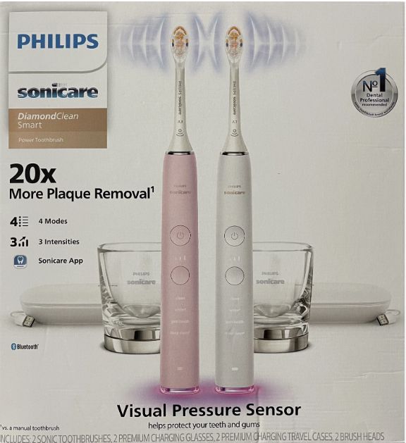 Philips Sonicare DiamondClean Smart Electric Rechargeable Toothbrush, 2-pack -4231001