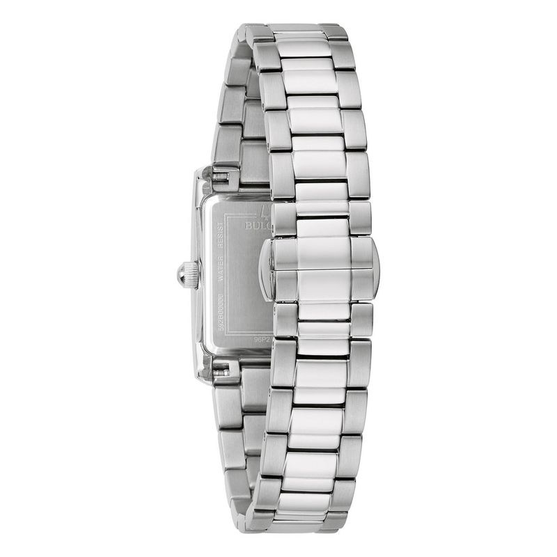 Bulova Classic Stainless Steel Diamond Rectangle Blue Dial Women's Quartz Watch, 21mm Item 2036427