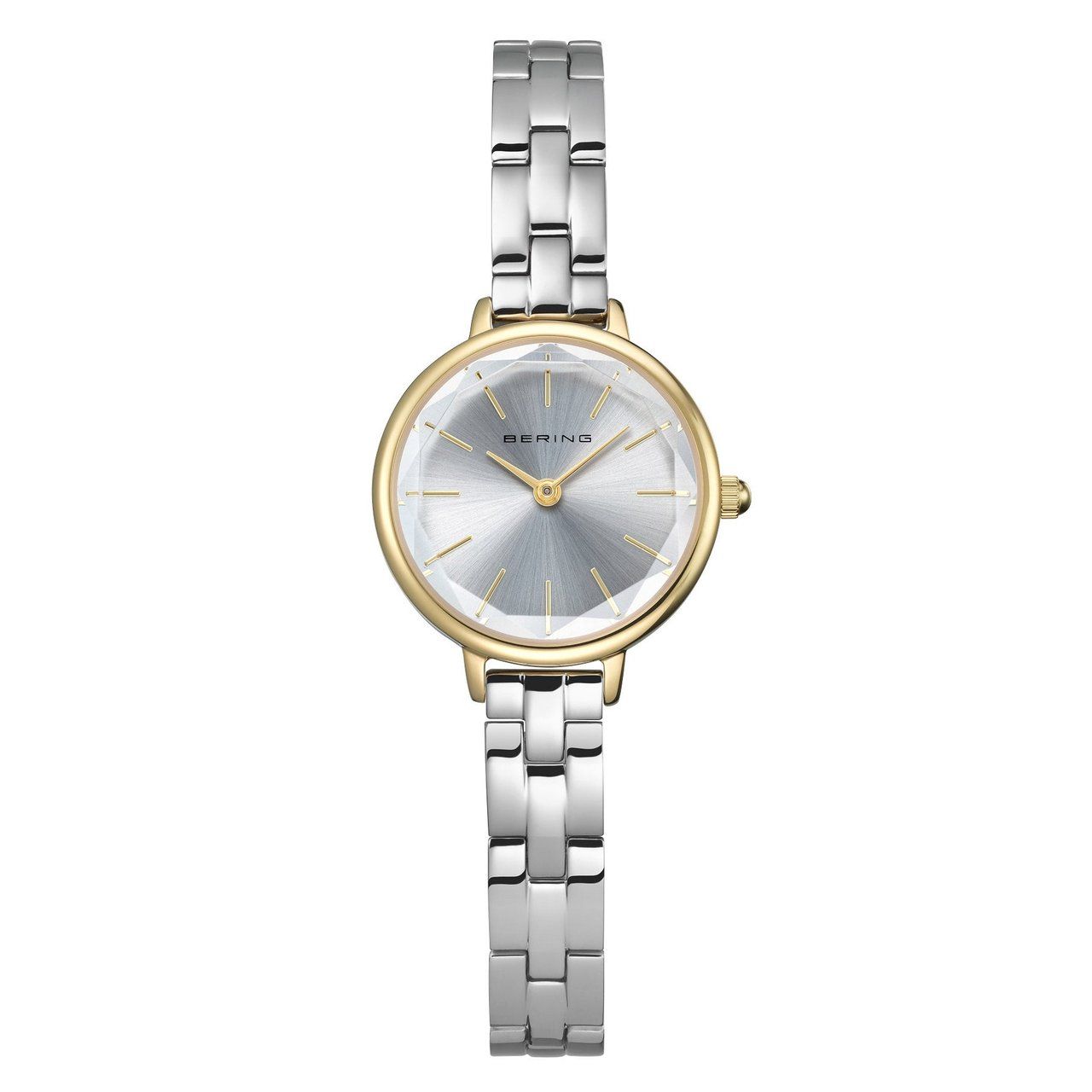 Bering Faceted Crystal Two Tone Stainless Steel Women's Quartz Watch, 24mm Item 1879546
