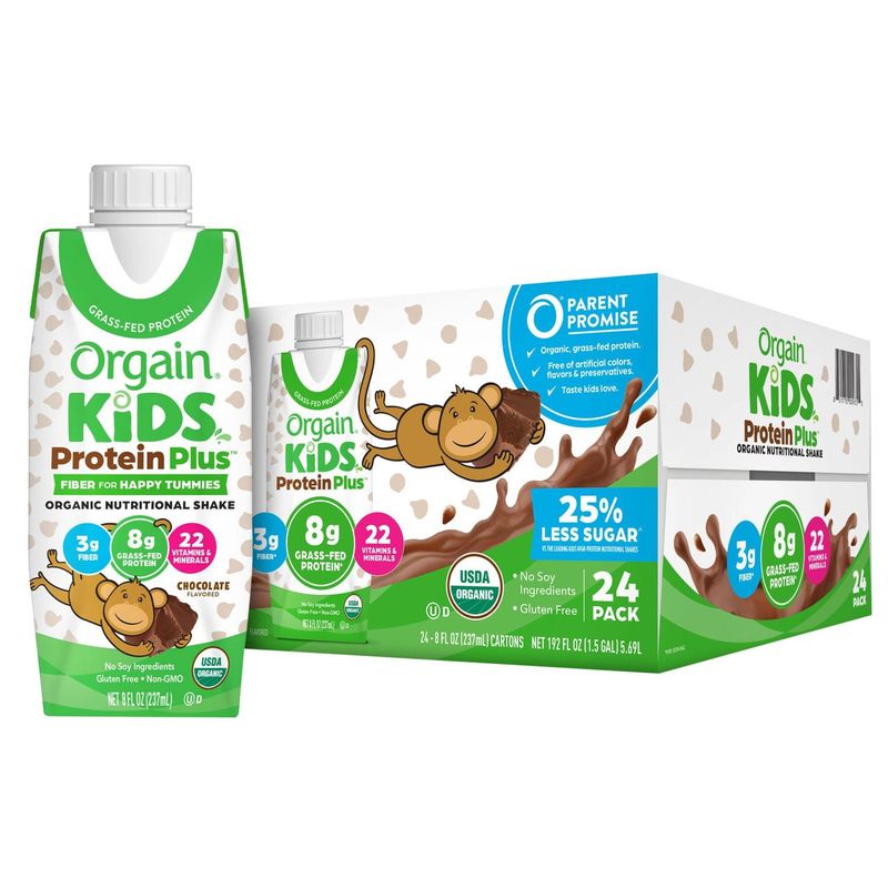 Orgain USDA Organic Kids Nutritional Protein Shake, Chocolate, 8 fl oz, 1 PACK  Item 9022010