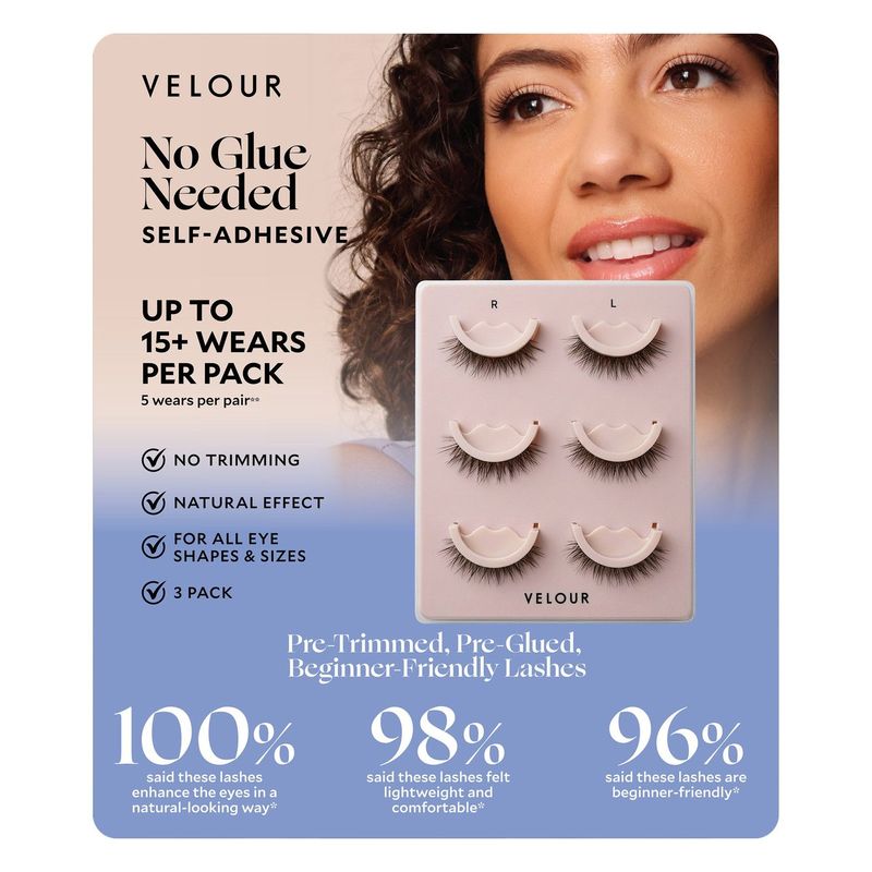 Velour Self-Adhesive, Pre-Trimmed Lashes, 3-pack Item 2037323