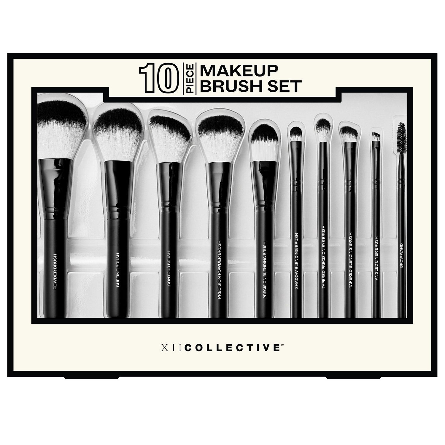 XII Collective 10-Piece Makeup Brush Set - 1996691