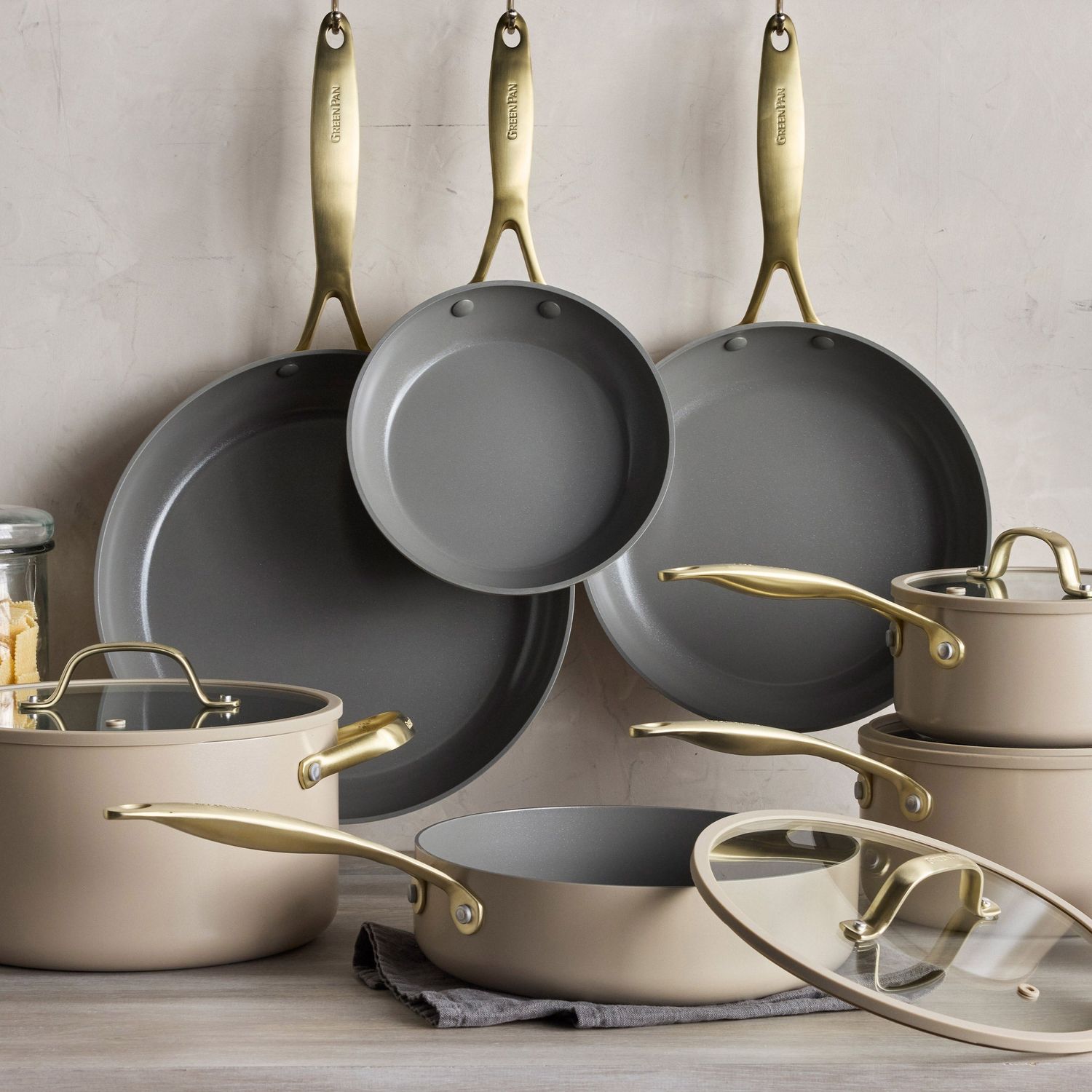 GreenPan Jewel Pro 11-piece Cookware Set TAUPE Item: 1901737