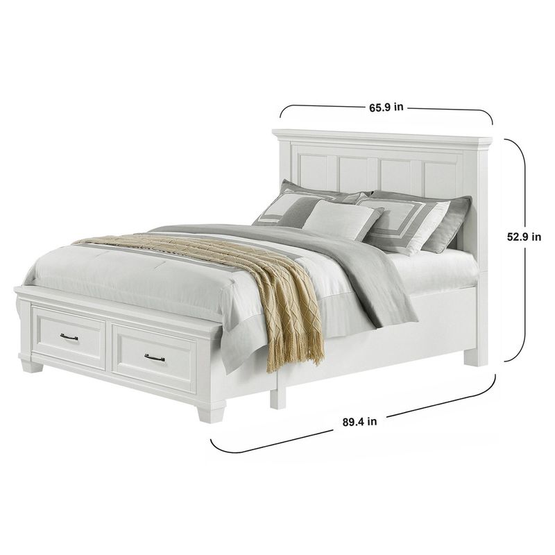 Rose Universal Broadmoore Bed Frame with Storage, White Item 1861999