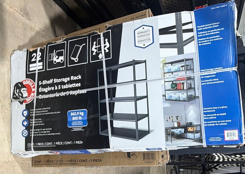 Gorilla Rack Z-Beam 5-shelf Steel Storage Rack, 48“ x 24“ x 72" Item 1600212 | Model CUS48ZB-SV