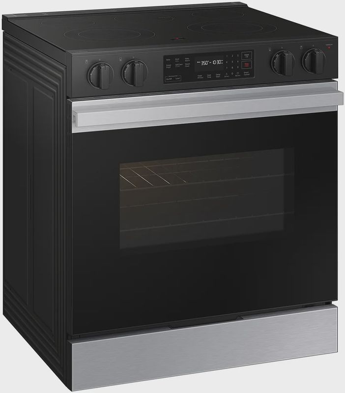 Bespoke 30 in. 5-Burner Element Smart Slide-In Electric Range in Stainless Steel with Precision Knobs ITEM NO.1813360 / NSE6DG8100SR
