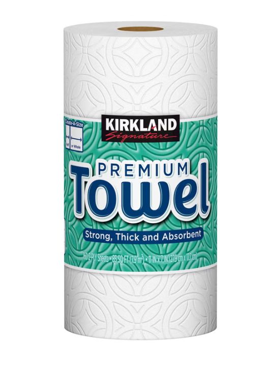 Kirkland Signature Paper Towels, 2-Ply, 160 Sheets, 1 Individually Wrapped Roll Item 512599