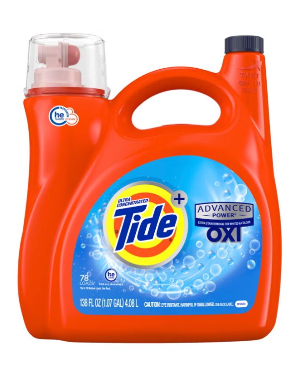 Tide Plus Advanced Power with Oxi Liquid Laundry Detergent, Original, 78 Loads, 138 fl oz Item: 3160440