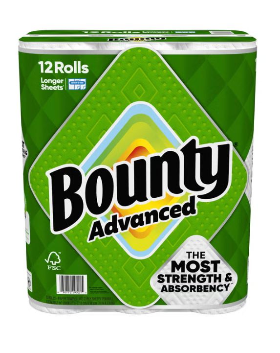 Bounty Advanced Paper Towels, 2-Ply, 103 Sheets, 12-count Item 1919326