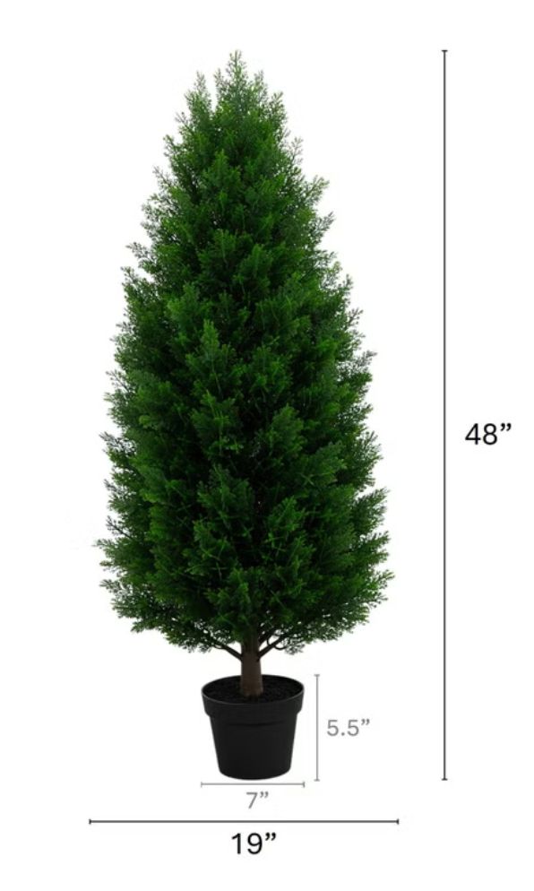 Faux 4' UV Resistant Cedar Tree Indoor and Outdoor item 1646078