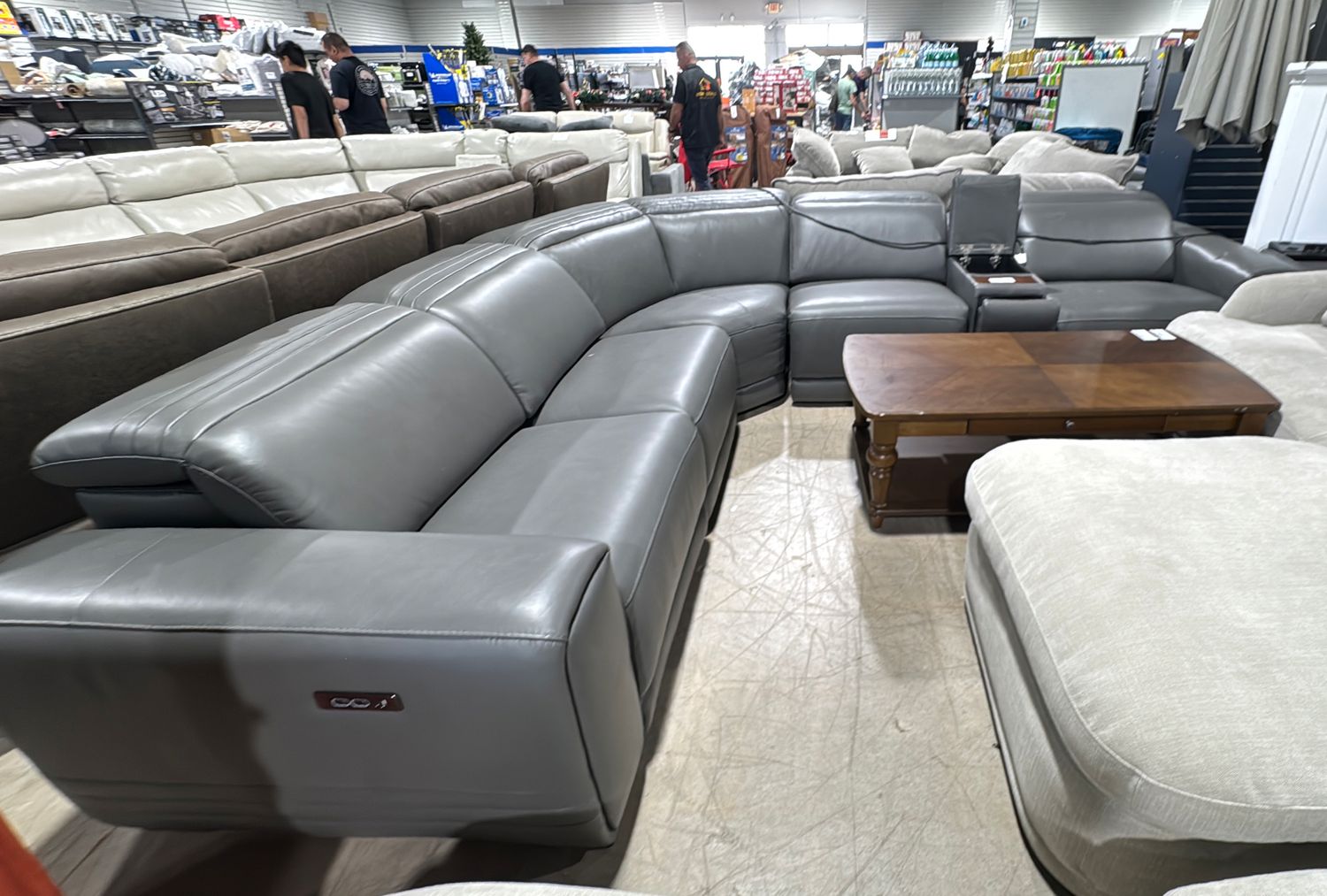 Karson Leather Power Reclining Sectional with Power Headrests | Item 1782993.