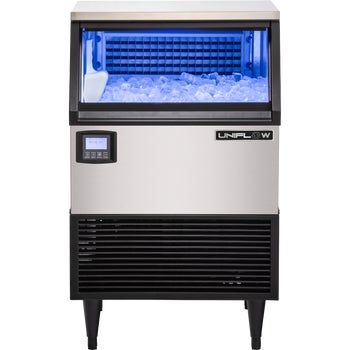 Uniflow Commercial Ice Machine, 75 lb Capacity, Stainless Steel Item 1619333 | Model UIM225NB