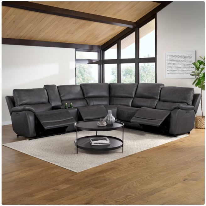 Wylder Leather Power Reclining Sectional with Power Headrests Item 1695583