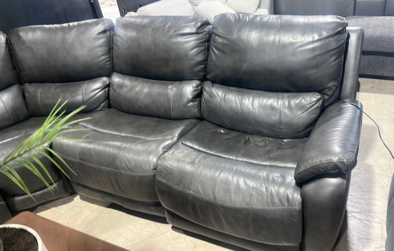 Wylder Leather Power Reclining Sectional with Power Headrests Item 1695583