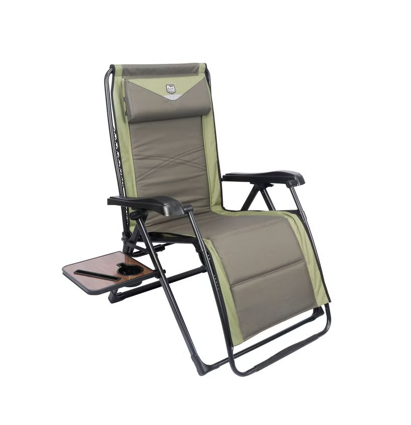 Timber Ridge Zero Gravity Lounger with Side Table and Adjustable Headrest Item 1872199
