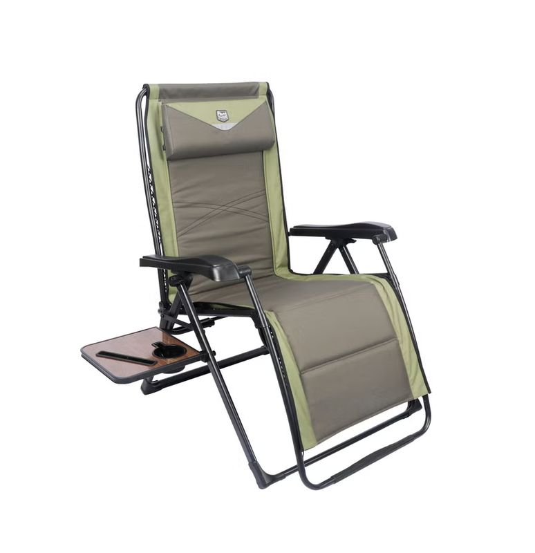 Timber Ridge Zero Gravity Lounger with Side Table and Adjustable Headrest Item 1872199