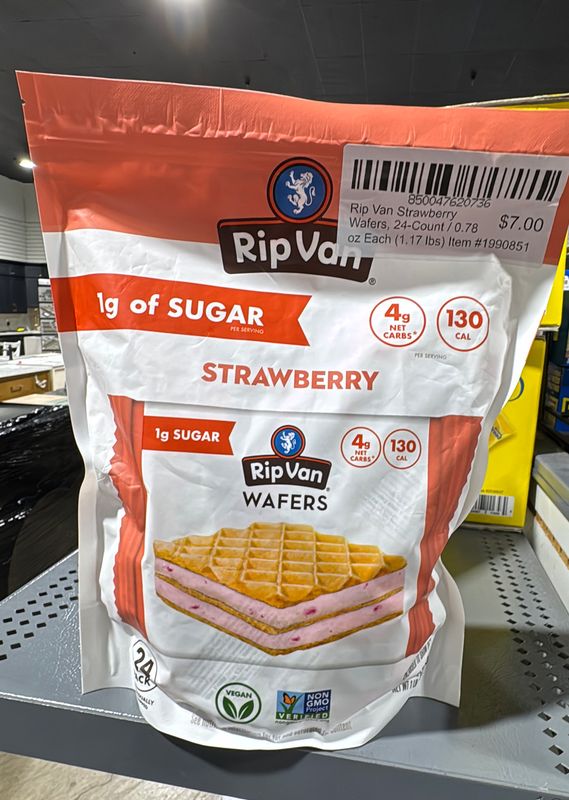 Rip Van Strawberry Wafers, 24-Count / 0.78 oz Each (1.17 lbs) Item #1990851