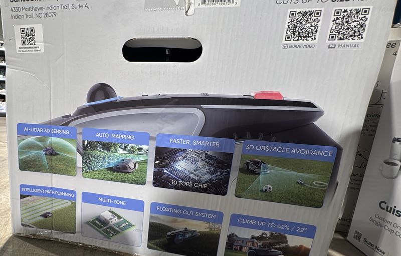 S4 LiDAR 7 in. Robot Lawn Mower for 0.25 Acre, Vision AI + 3D LiDAR Navigation, Wire-Free Boundary, App Control ITEM 2073500