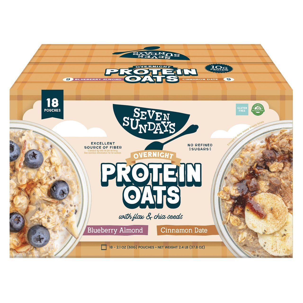 Seven Sundays Protein Oat Variety Pack, 18 ct / 2.1 oz Item #2067677