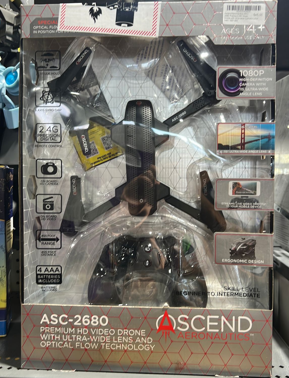 Ascend Aeronautics ASC-2680 Premium HD Video Drone with Ultra-wide Camera Lens Item: 1601380