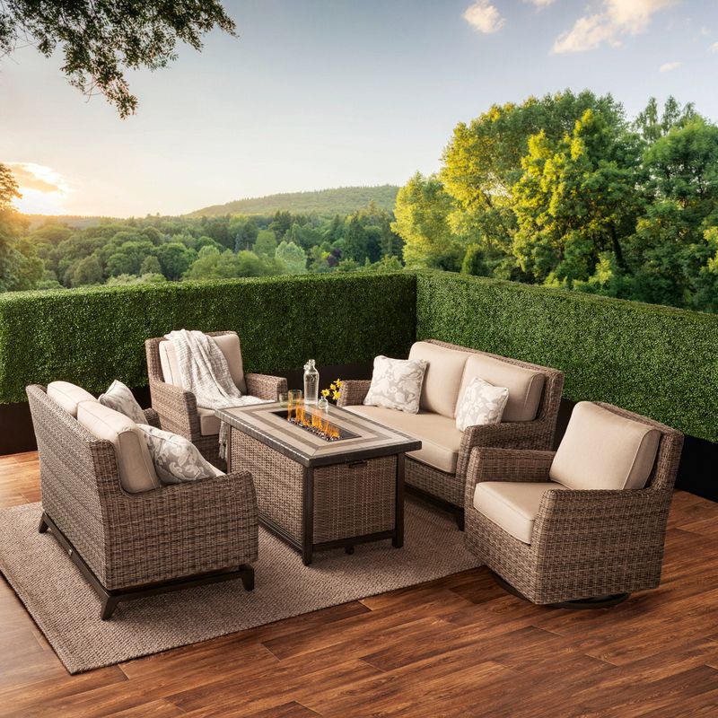 Agio Anderson 5-Piece Deep Seating Set with Fire Table Item #2327740
