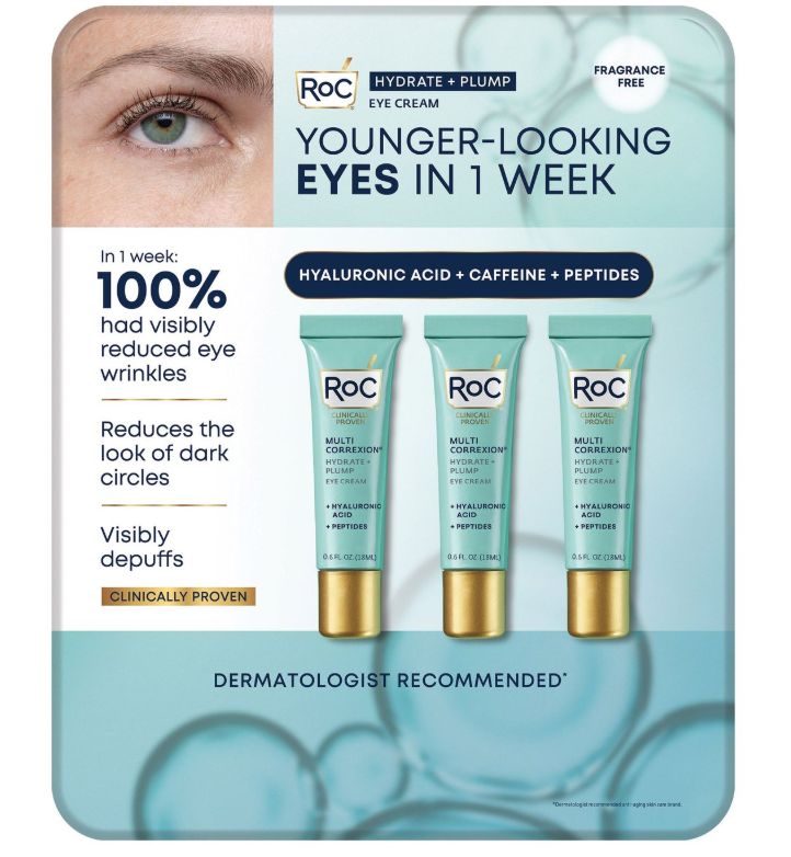 RoC Hydrate and Plump Eye Cream, 0.6 oz, 3-pack Item: 1721387