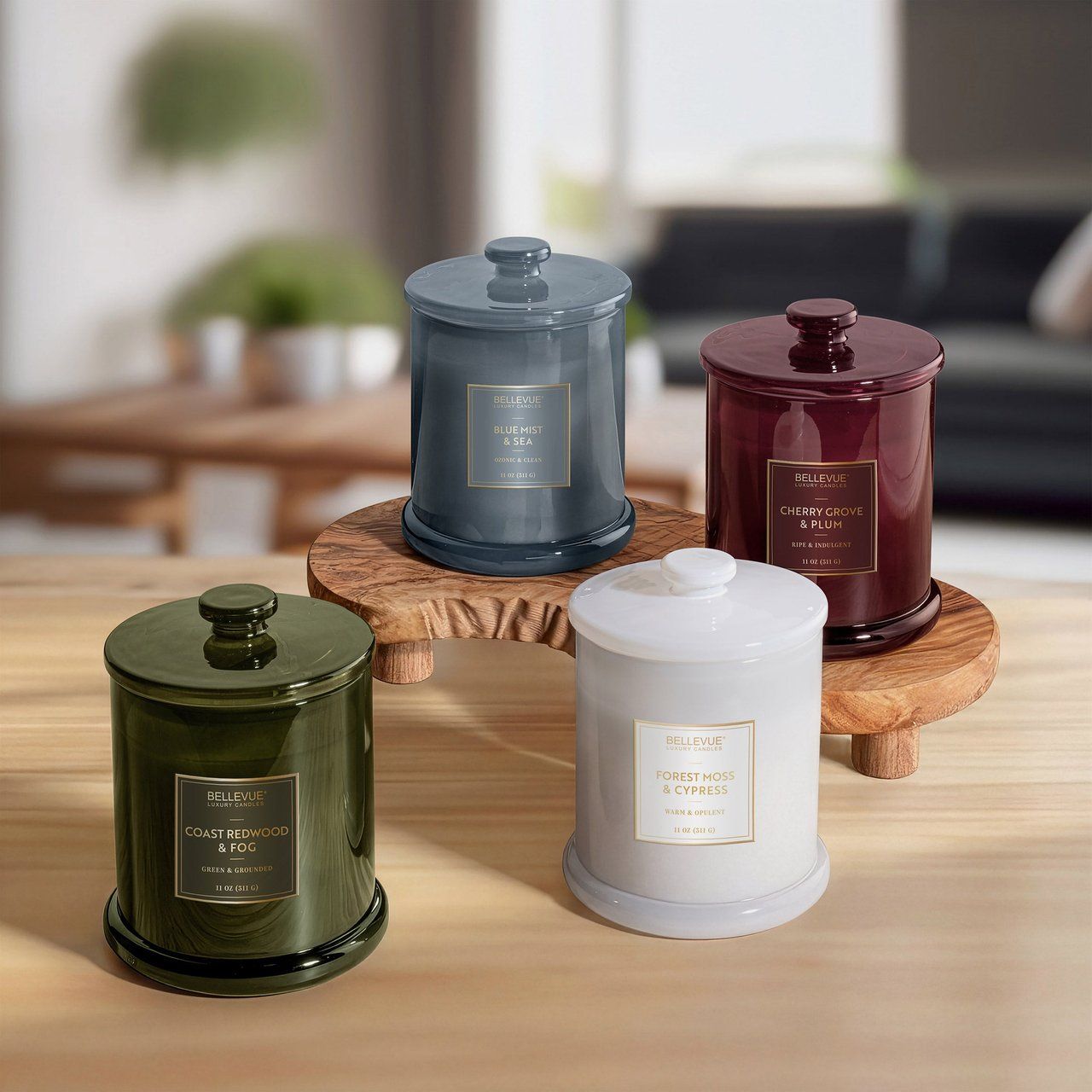 Bellevue Luxury Glass Jar Candles, 11 oz, 4-Pack Item #2028273