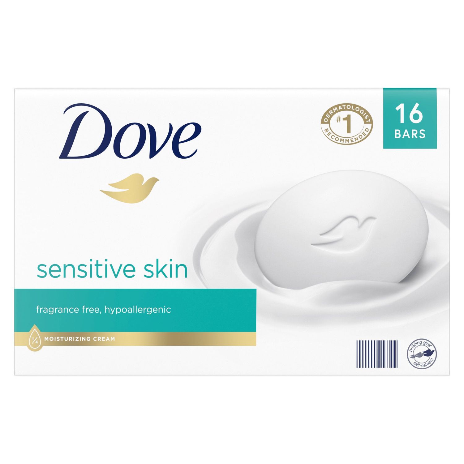 Dove Moisturizing Beauty Bar Soap Sensitive Skin, 3.75 oz, 16 Bars Item 1421933