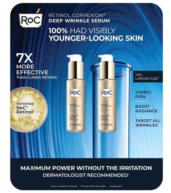 ROC Retinol Correxion Deep Wrinkle Serum, 1.7 fl oz, 2-pack Item 1898473