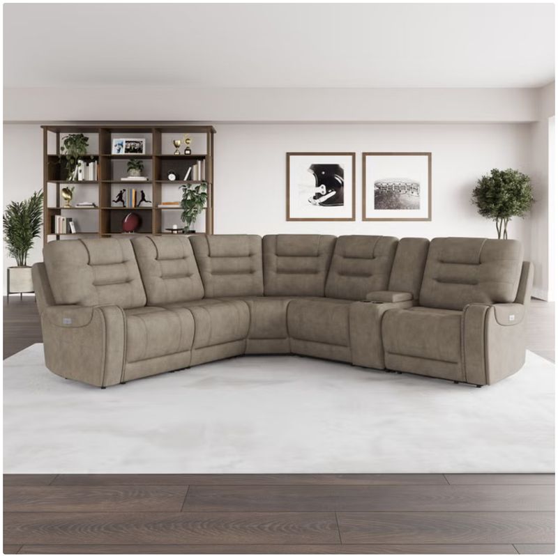 Barcalounger Carmelo Fabric Power Reclining Sectional with Power Headrests Item 1861803