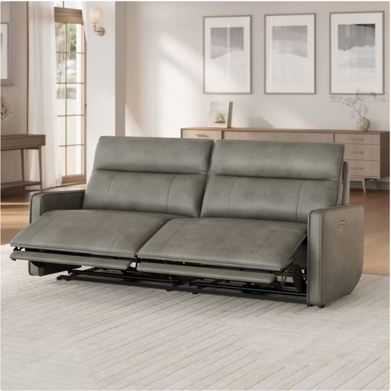 Henredon Keira Leather Power Reclining Sofa with Power Headrests Item 1987522