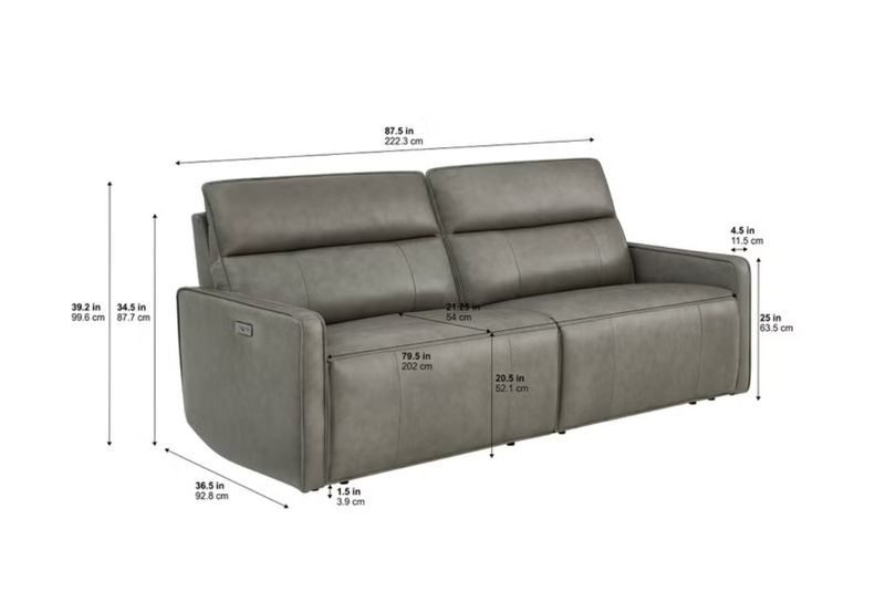 Henredon Keira Leather Power Reclining Sofa with Power Headrests Item 1987522