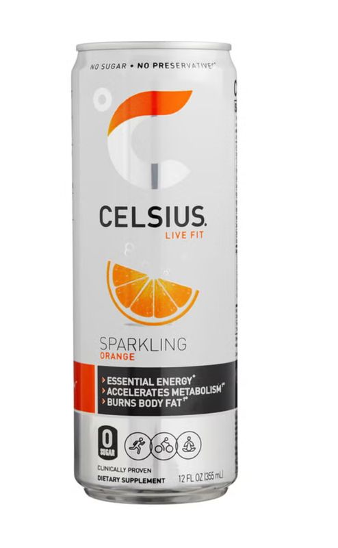 Celsius Sparkling Energy Drink, Orange, 12 fl oz, 24-count Item 1728905